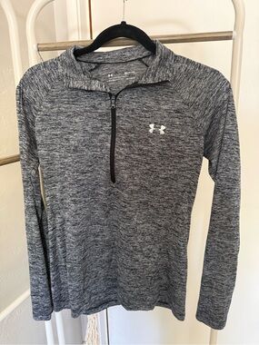 Under Armour Black/Gray Heather 1/4 Zip Performance Pullover